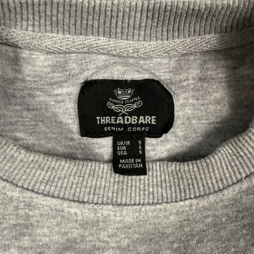 THREADBARE DENIM CORPS Small Gray Sweatshirt Pullover Men’s Activewear